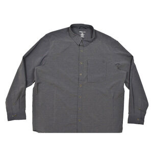 Swiss Tech Men Size 2XL Charcoal Gray Long Sleeve Performance Button Down Shirt